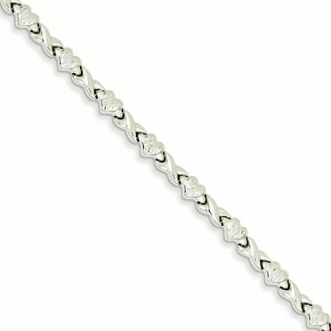7.25 Inches Sterling Silver Rhodium Plated 0.10ctw Diamond Open Infinity Link Bracelet 